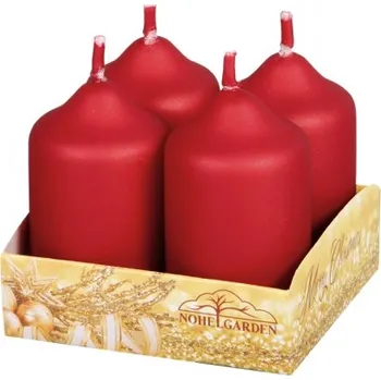 Svíčka adventní metalická matná d4x7cm 4ks