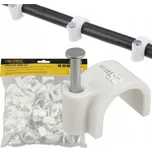 CROWNMAN Držáky kabelů pro kabelové girlandy s hřebíkem 25 mm 50 kusů bílé