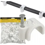 CROWNMAN Držáky kabelů pro kabelové girlandy s hřebíkem 25 mm 50 kusů bílé