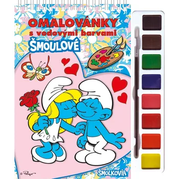 omalovánky AKIM Omalovánky Šmoulové omalovánky s vodovými barvami a štětcem 709534