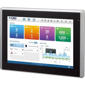 Switch Planet kontrolér pro 1024 zařízení (AP, router, switch, atd)/ 2x LAN/ Web, SNMP/ 12,1" LCD/ IP66