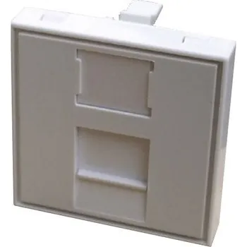 Elektrická zásuvka DATACOM Modul (45 x 45mm) do parapetní lišty s clonkou bílý