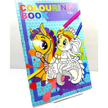 omalovánky VELKÁ OMALOVÁNKA A4, 72 STRAN - OMALOVÁNKOVÁ KNIHA - MOŘSKÉ PANNY (VZOR 7)