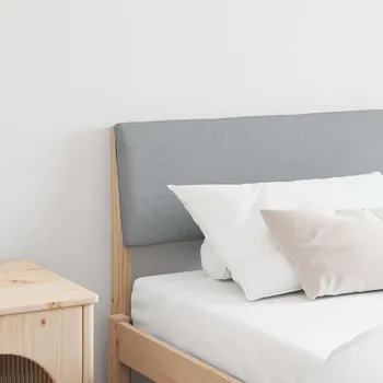 Čalouněné čelo postele Světle šedá 180 cm Masivní borové dřevo