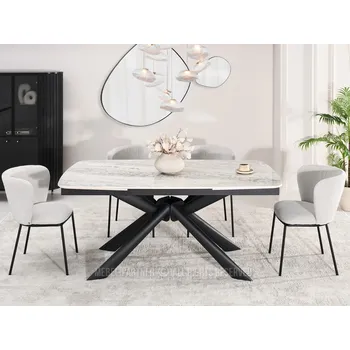 Jídelní stůl Rozkládací jídelní stůl 180(280)x98 NODIN - šedý / černý