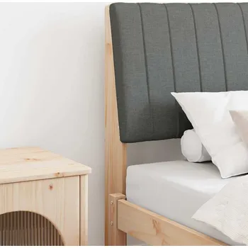 Postel Čalouněné čelo postele Tmavě šedá 90 cm Masivní borové dřevo