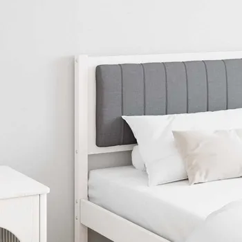 Čalouněné čelo postele s čelo Bílá 180 cm Masivní borové dřevo