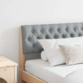 Čalouněné čelo postele Světle šedá 180 cm Masivní borové dřevo