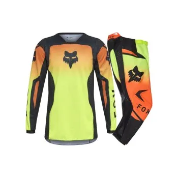 Moto kombinéza Dětský Mx Komplet FOX 180 Shield Flo Yellow Kids Gear Set 2026, Dres YM, Kalhoty 22