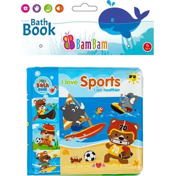 Pohádka BAM BAM Baby knížka sport zvířátka pískací do vany na koupání pro miminko et432484