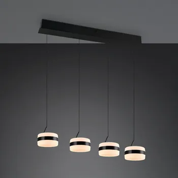 Trio Lighting LED závěsné světlo Dios, černé, délka 85 cm, CCT, 4 svítidla. černá 4 x 8 W LED - Doprava zdarma