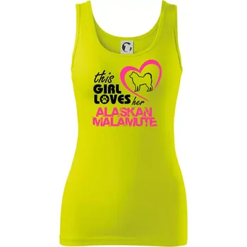 Dámské tričko This Girl Loves her Alaskan Malamute - Dámské tílko - XS ( Limetková )