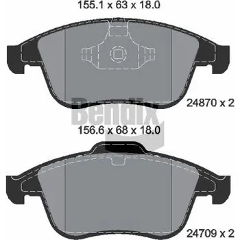 Brzdová destička Sada brzdových destiček, kotoučová brzda BENDIX Braking BPD2203