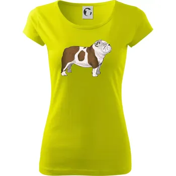 Vintage English bulldog - Dámské triko Pure - XL ( Limetková )