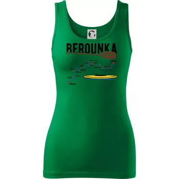 Dámské tričko Mapa řeky Berounky - Dámské tílko - XL ( Středně zelená )