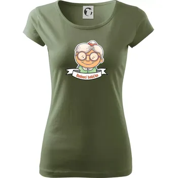 Dámské tričko Budoucí babička kreslená - Dámské triko Pure - M ( Khaki )
