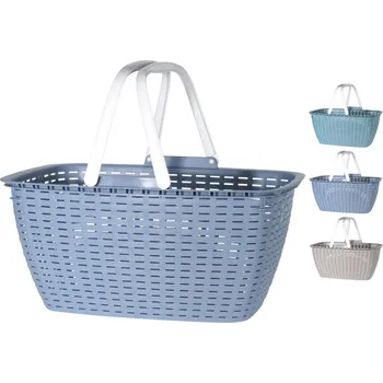 Nákupní košík Košík 43x30x21,5cm RATAN (1ks), nákupní, plast