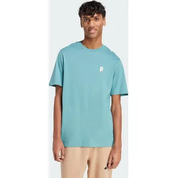 Pánské tričko ADIDAS Tričko s potiskem a nášivkou psa S MODRÁ