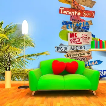 Tapeta Sablio Tapeta Ukazatele měst - 125x75 cm