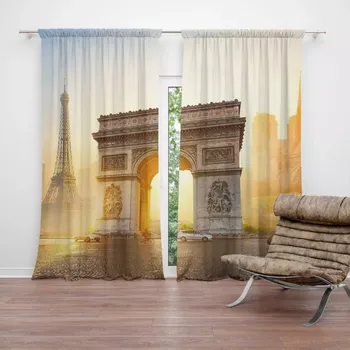 Závěs Sablio Závěs Paříž Vítězný oblouk: 2ks 140x250cm