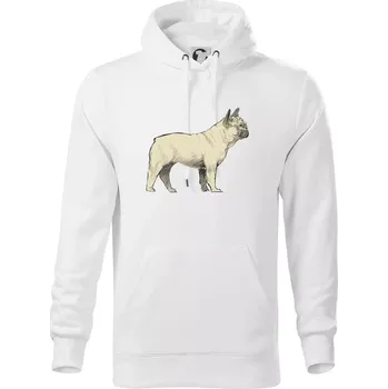 Pánská mikina Vintage French bulldog - Mikina pánská Cape s kapucí - 4XL ( Bílá )
