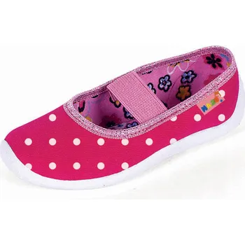 Dívčí obuv Papuče pro dívky růžové s bílými puntíky Nazo, vel. 25