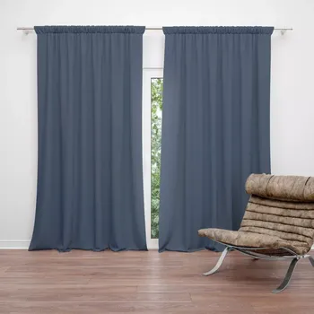 Závěs Sablio Závěs Tmavě modrá: 2ks 140x250cm