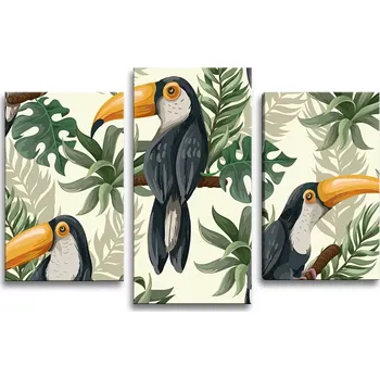 Obraz Sablio Obraz - 3-dílný Tukan - 75x50 cm