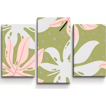 Obraz Sablio Obraz - 3-dílný Bílé a růžové listy - 75x50 cm