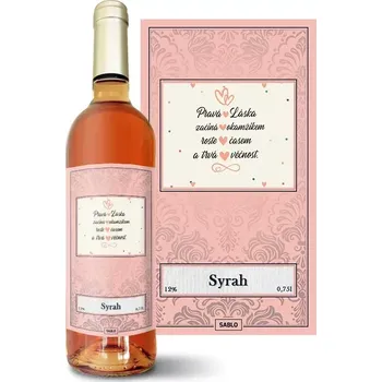 Víno Sablio Růžové víno Pravá láska: 0,75 l