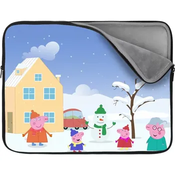 pouzdro na notebook Sablio Obal na notebook Prasátko Pepina Zima - 17"