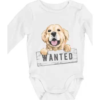 Zlatý retriever - štěně wanted - Body kojenecké s dlouhým rukávem - Dlouhý r. do 3 měs ( Bílá )