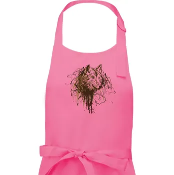 Kuchyňská zástěra Vlk kaňka - Pánská zástěra na vaření - Univerzální velikost ( Růžová )