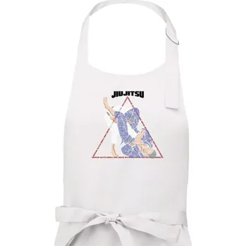 Kuchyňská zástěra Jiu jitsu triangle - Dámská zástěra na vaření - Univerzální velikost ( Bílá )