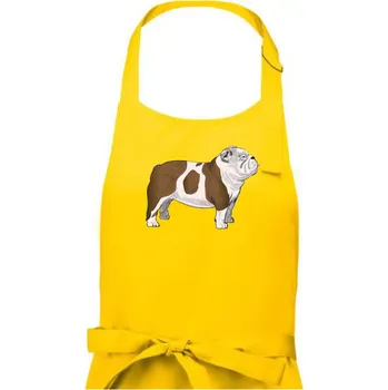 Kuchyňská zástěra Vintage English bulldog - Dámská zástěra na vaření - Univerzální velikost ( Žlutá )