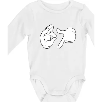 67 - ruce - Body kojenecké s dlouhým rukávem - Dlouhý r. do 3 měs ( Bílá )