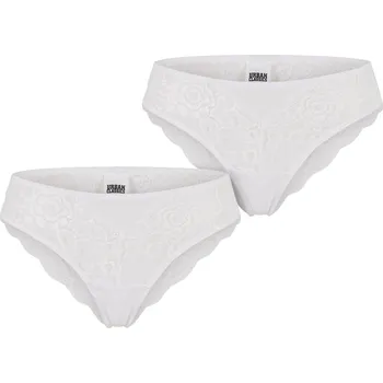 Dámské spodní prádlo Urban Classics Dámské krajkové brazilky – 2 kusy Barva: Bílá, Velikost: M