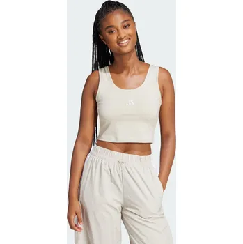 Pánské tričko ADIDAS Tílko Essentials Small Logo Cotton Lifestyle XS BÉŽOVÁ|BÍLÁ