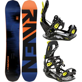 Snowboard RAVEN Snowboard set Raven Trench Carbon + vázání Raven FT360 157cm ORANŽOVÁ|ZELENÁ|ČERNÁ 2023