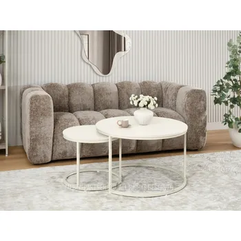 Konferenční stolek Set konferenčních stolků JACEK - krémový