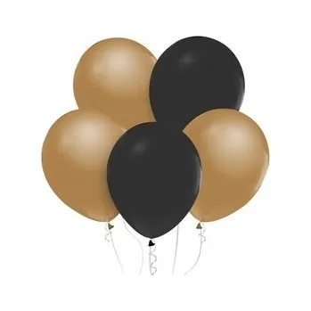 Balónek Metalické balónky GoDan 30 cm zlato-černé 10 ks