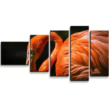 Obraz Sablio Obraz - 5-dílný Plameňák - 100x60 cm