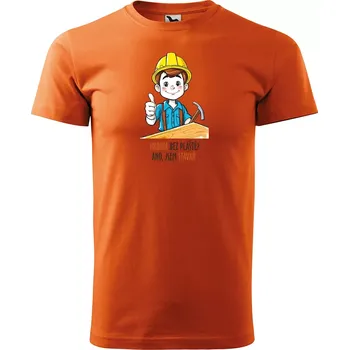 Pánské tričko Sablio Tričko s potiskem Ano, jsem stavař - oranžové 5XL