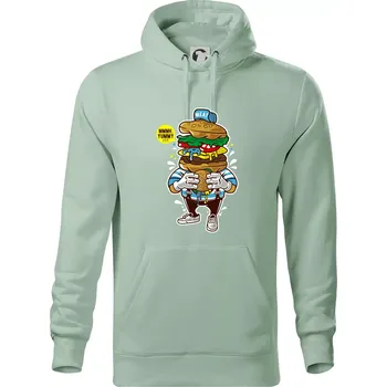 Pánská mikina Burgrák - Mikina pánská Cape s kapucí - L ( Sage )