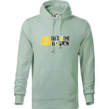 Pánská mikina It's time to plan bitcoin - Mikina pánská Cape s kapucí - 5XL ( Sage )