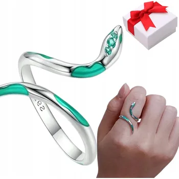 Prsten Stříbrný prstýnek HAD zirkony nastavitelný s925 + krabička