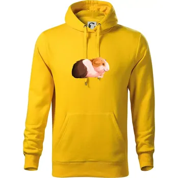 Pánská mikina Morče - kreslené z boku - Mikina pánská Cape s kapucí - 5XL ( Žlutá )