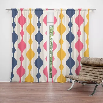 Závěs Sablio Závěs Barevné křivky: 2ks 140x250cm