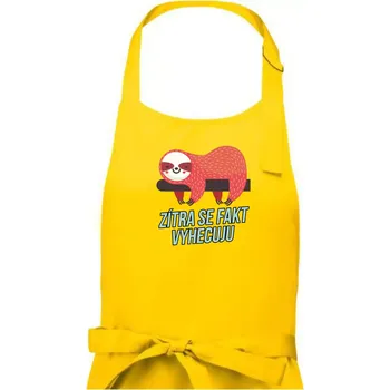 Kuchyňská zástěra Zítra se fakt vyhecuju - Pánská zástěra na vaření - Univerzální velikost ( Žlutá )