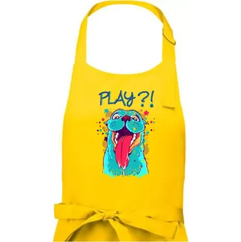 Kuchyňská zástěra Pes - Play?! - Pánská zástěra na vaření - Univerzální velikost ( Žlutá )